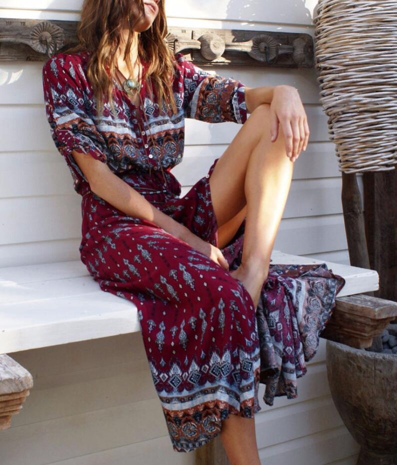 Lunaire | Robe Longue avec Motifs Floraux et Confort Exceptionnel pour Femmes