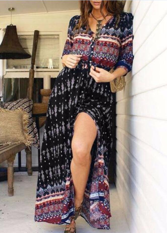 Lunaire | Robe Longue avec Motifs Floraux et Confort Exceptionnel pour Femmes