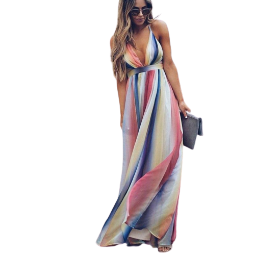 Clara | Robe Longue avec Motifs Colorés et Tissu de Qualité pour Femmes