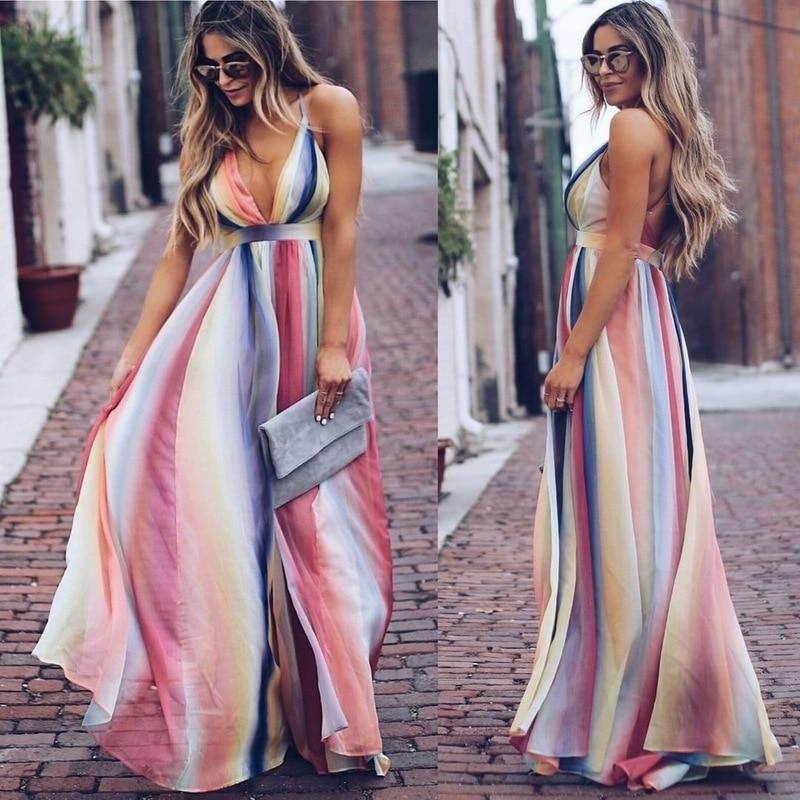 Clara | Robe Longue avec Motifs Colorés et Tissu de Qualité pour Femmes