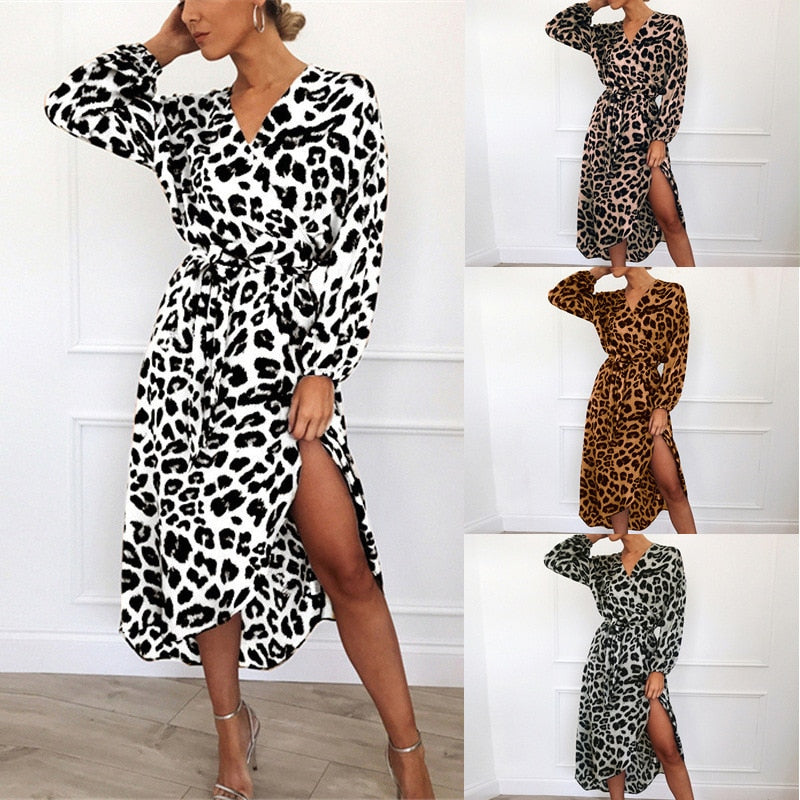 Léa | Robe à Imprimé Léopard avec Tissu de Haute Qualité et Silhouette Élégante pour Femmes