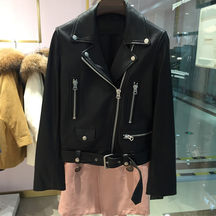 Lysandra | Veste en cuir avec style décontracté et poches pour femmes