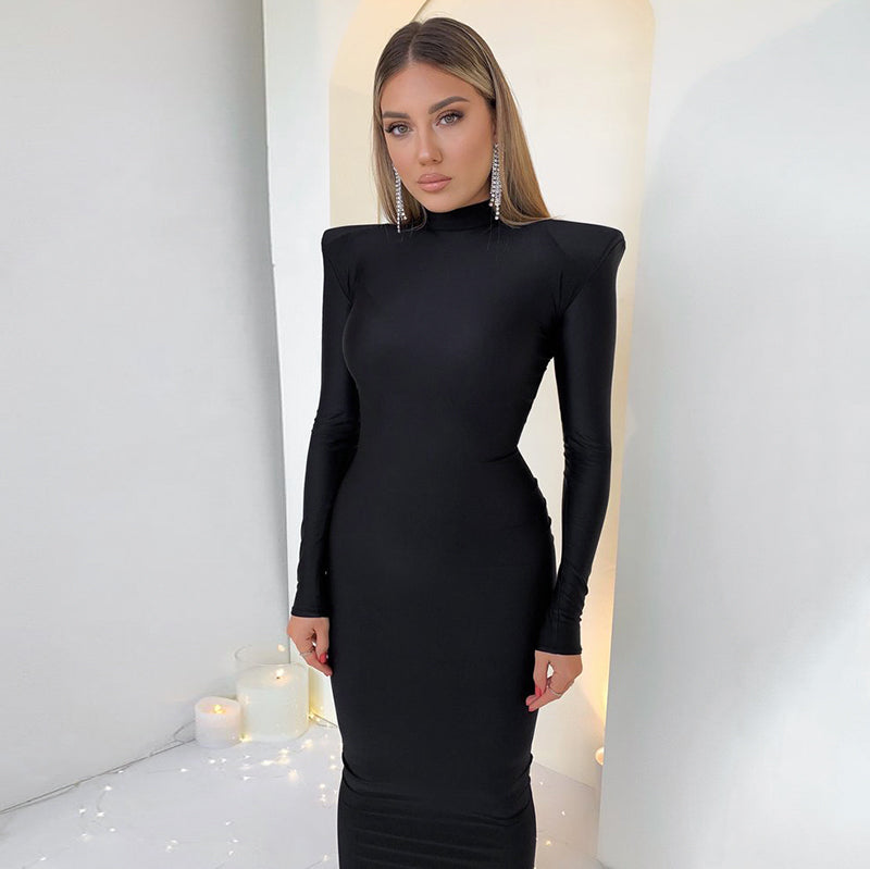 Lunaire | Robe Maxi Moulante avec Épaulettes Élégantes pour Femmes