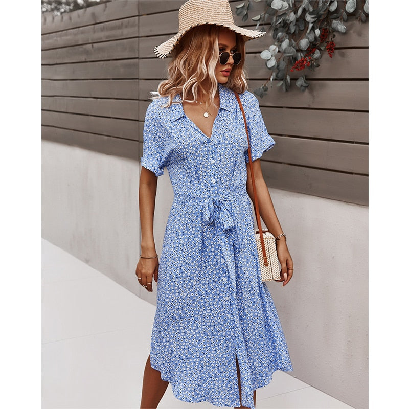 Luna | Robe Fleurie avec Tissu de Qualité et Silhouette Élégante pour Femmes