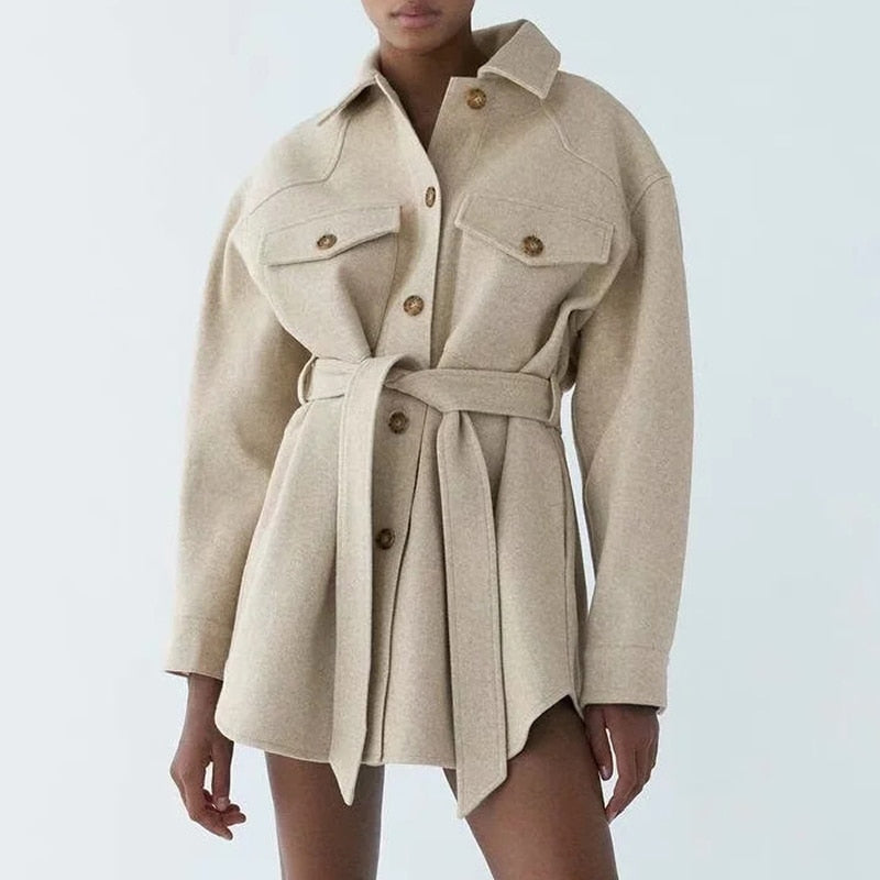 Livia | Veste Longue avec Ceinture Élégante et Confortable pour Femmes