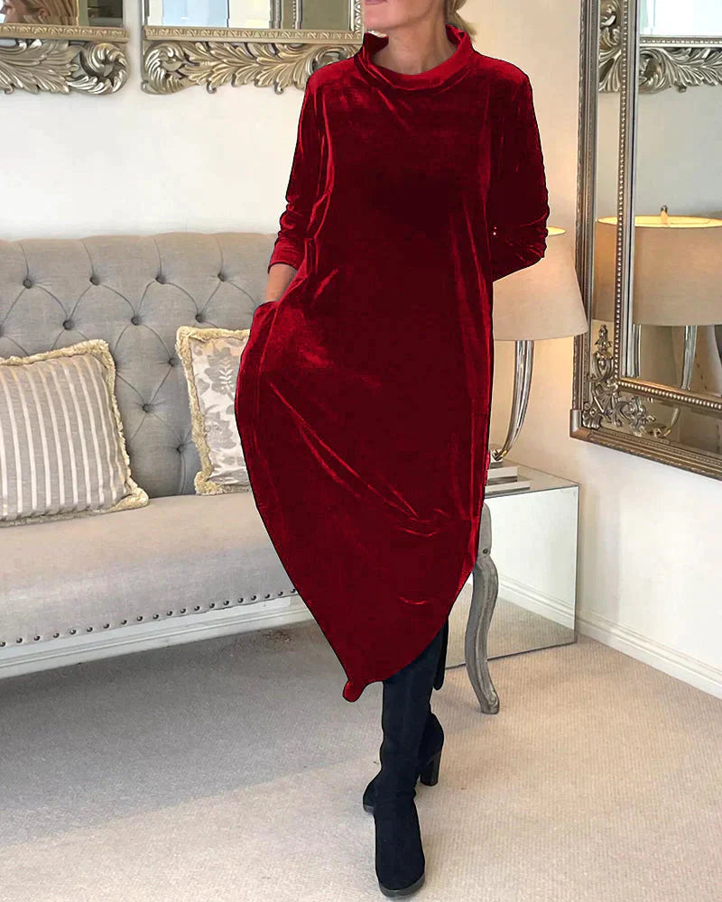 Lyra | Robe en velours avec Poches Spacieuses et Design Élégant pour Femmes