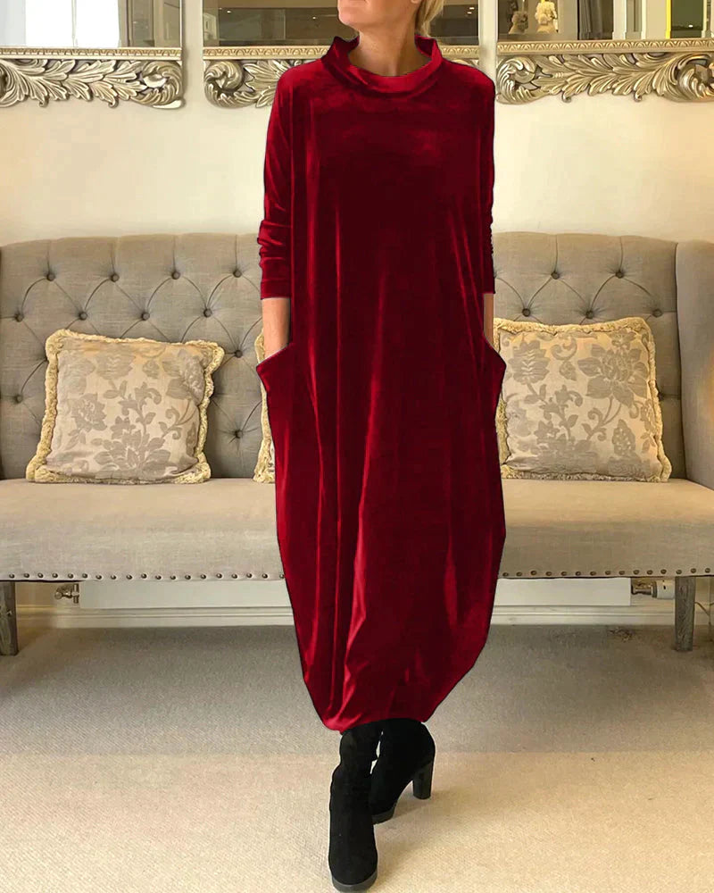 Lyra | Robe en velours avec Poches Spacieuses et Design Élégant pour Femmes