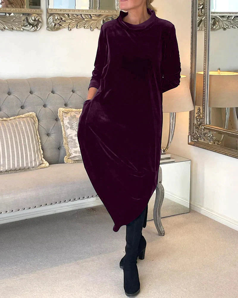 Lyra | Robe en velours avec Poches Spacieuses et Design Élégant pour Femmes