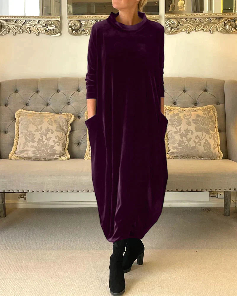 Lyra | Robe en velours avec Poches Spacieuses et Design Élégant pour Femmes