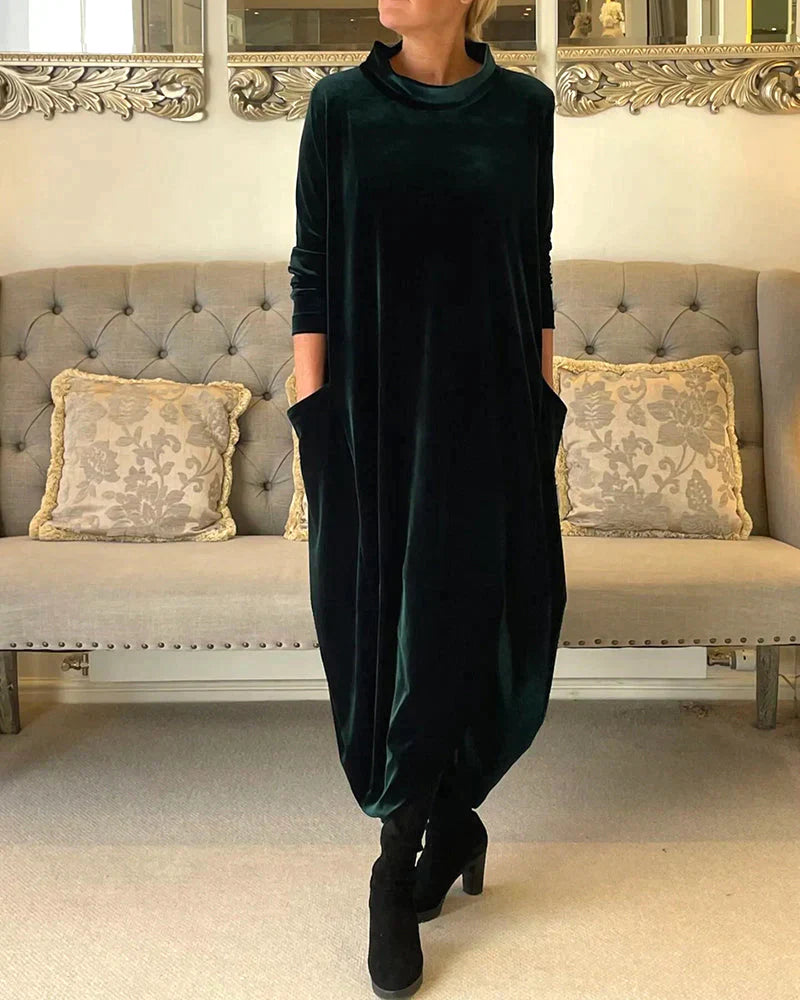Lyra | Robe en velours avec Poches Spacieuses et Design Élégant pour Femmes