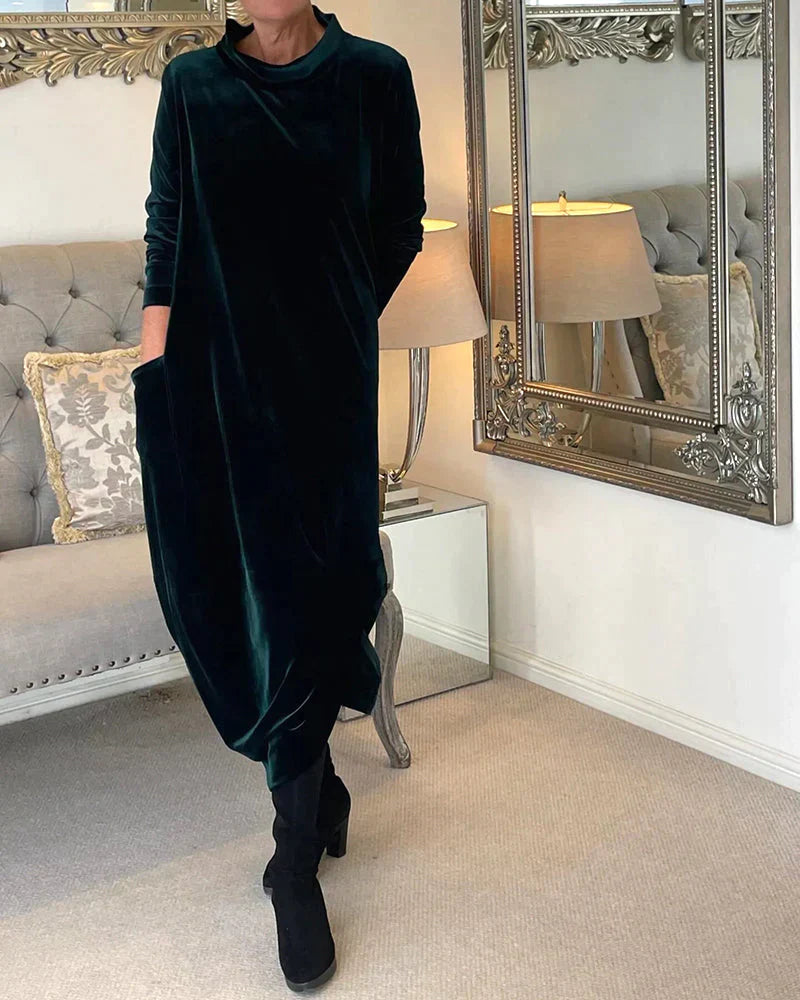 Lyra | Robe en velours avec Poches Spacieuses et Design Élégant pour Femmes