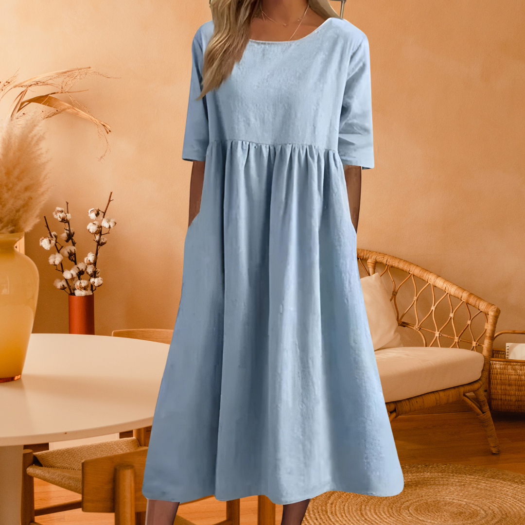 Lunaire | Robe Longue d'Été avec Confort Maxi et Encolure Décontractée pour Femmes