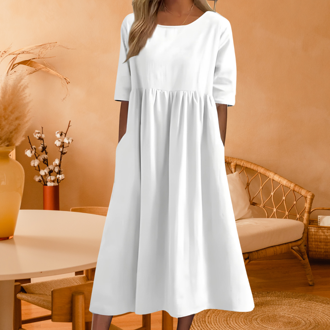 Lunaire | Robe Longue d'Été avec Confort Maxi et Encolure Décontractée pour Femmes