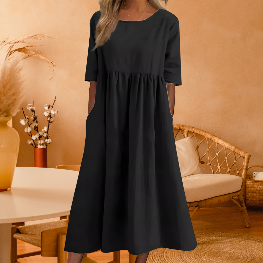 Lunaire | Robe Longue d'Été avec Confort Maxi et Encolure Décontractée pour Femmes