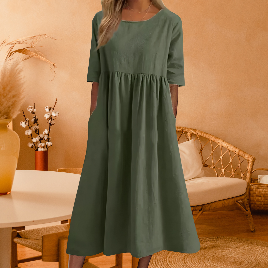 Lunaire | Robe Longue d'Été avec Confort Maxi et Encolure Décontractée pour Femmes