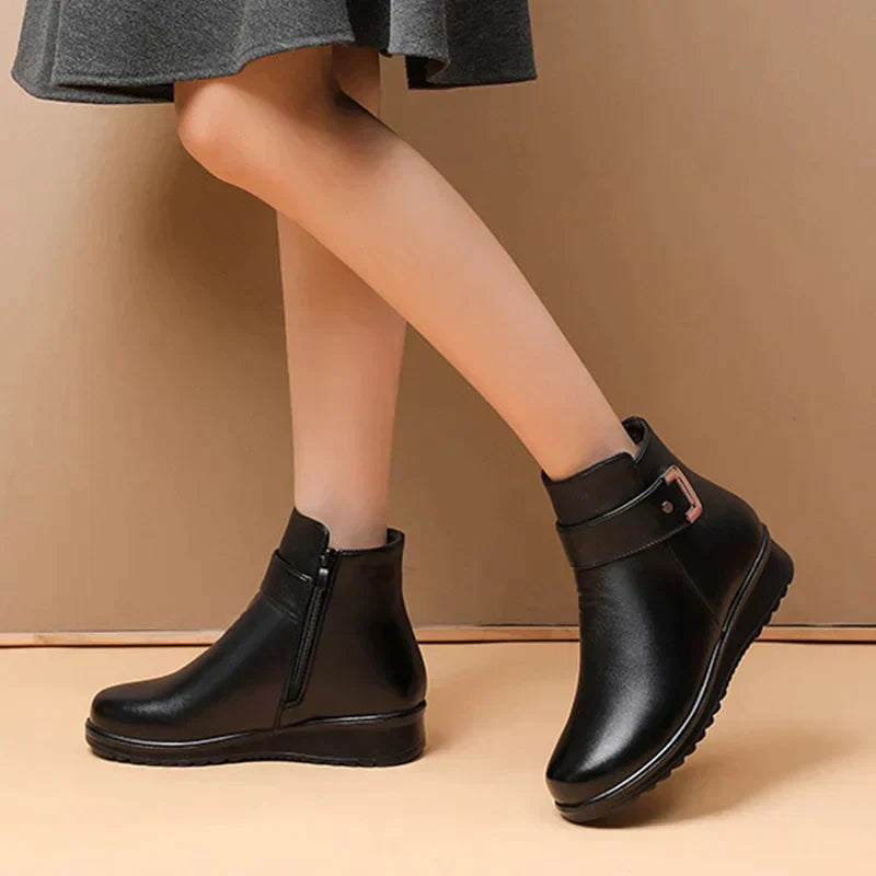 Bellevo | Bottes orthopédiques en laine pour femmes avec boucle en métal
