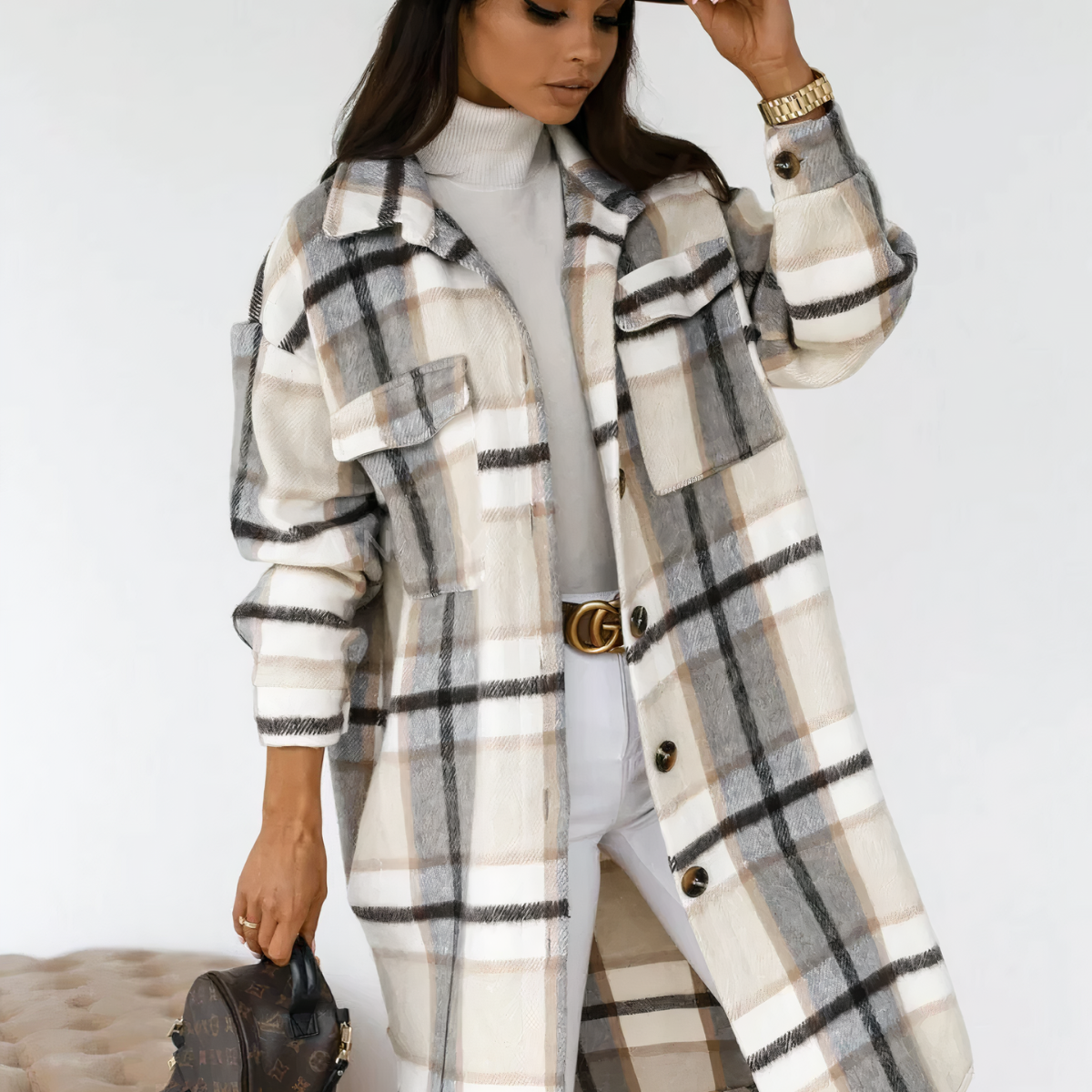 Léonie | Manteau d'Hiver avec Design Élégant et Tissu Antisalissant pour Femmes