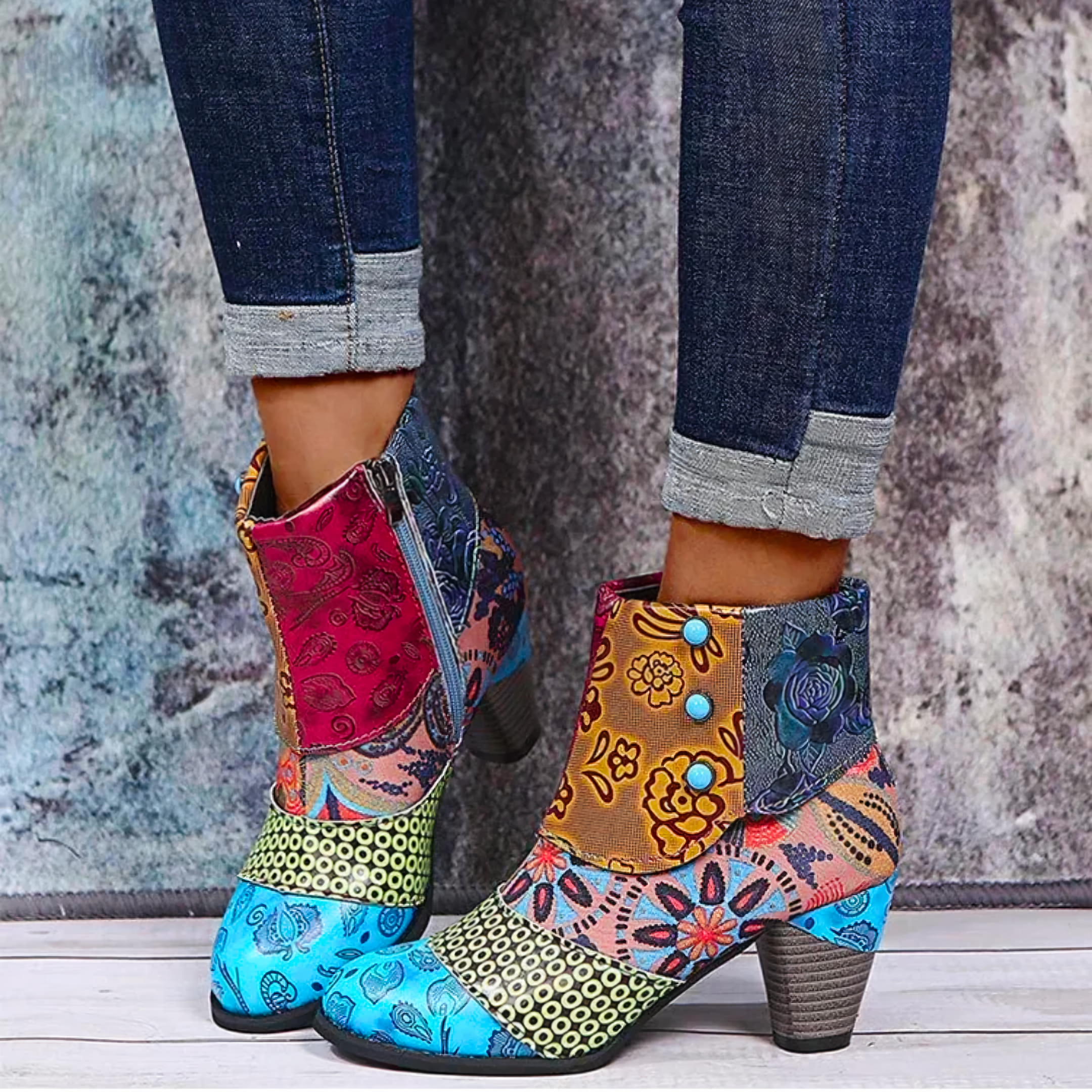 Shireen - Bottes à talons élégantes et vintage pour femmes