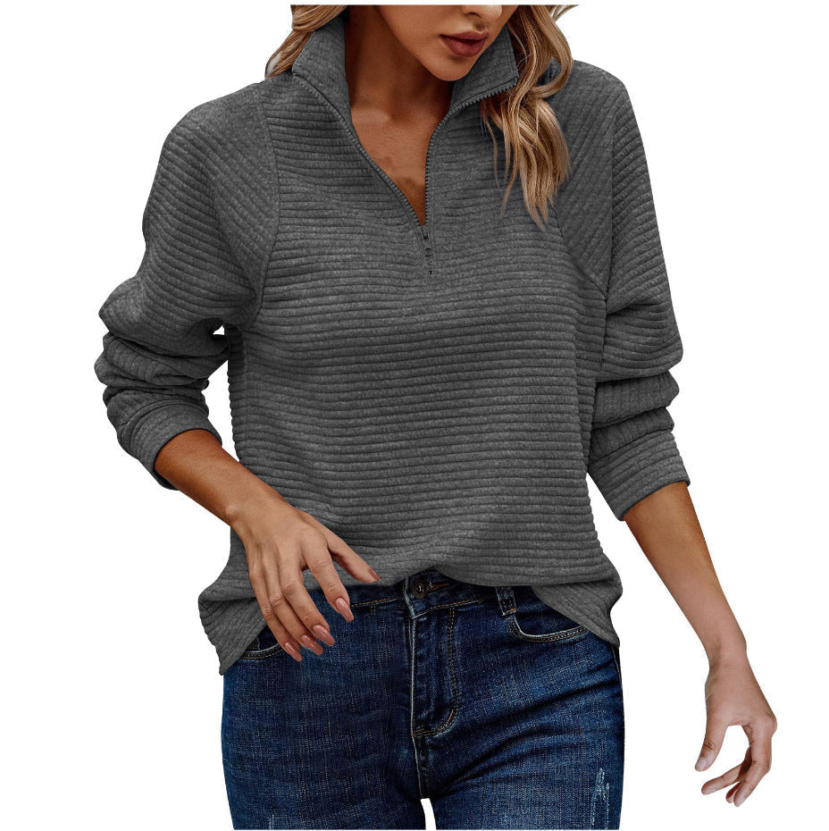 Fatima - Confortable pull-over avec demi-zip