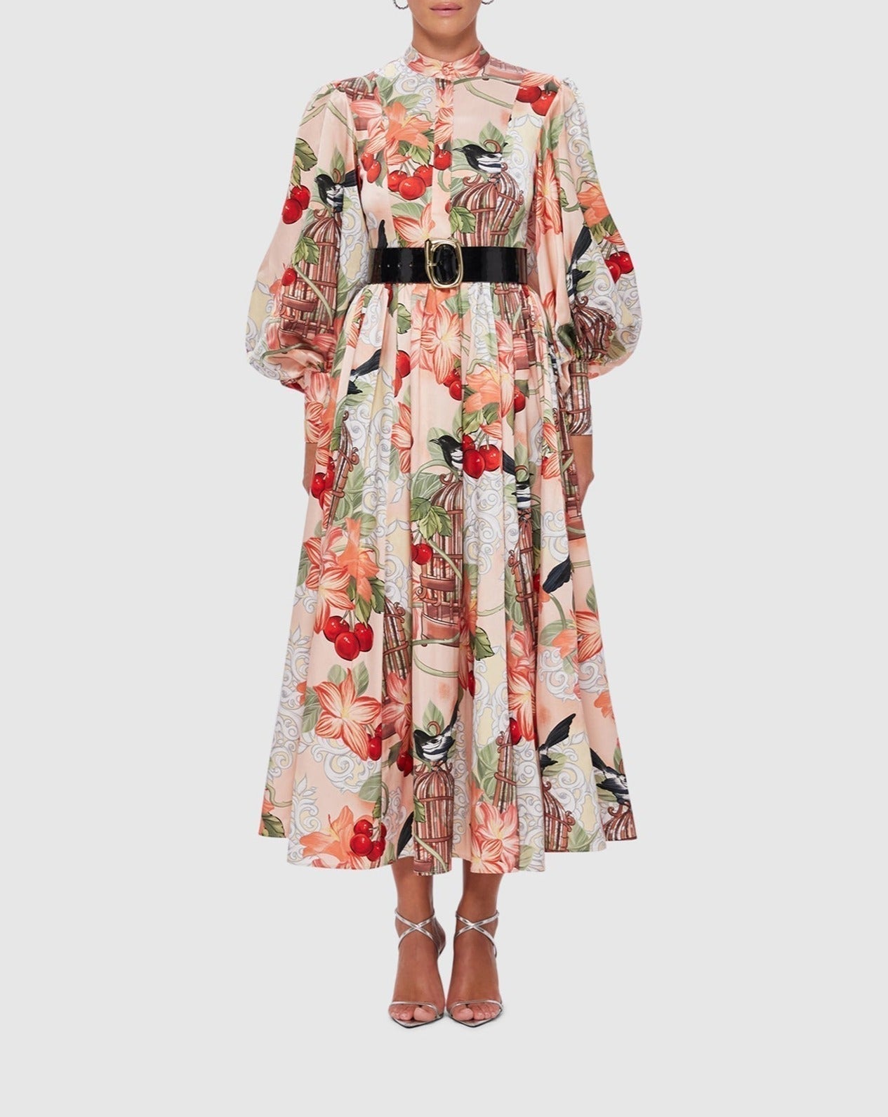 Liora | Robe midi avec motifs fleuris et tissus de qualité pour femmes