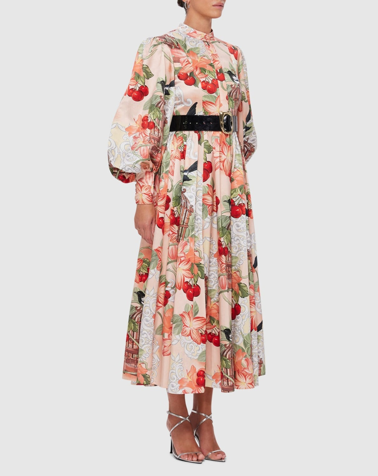 Liora | Robe midi avec motifs fleuris et tissus de qualité pour femmes