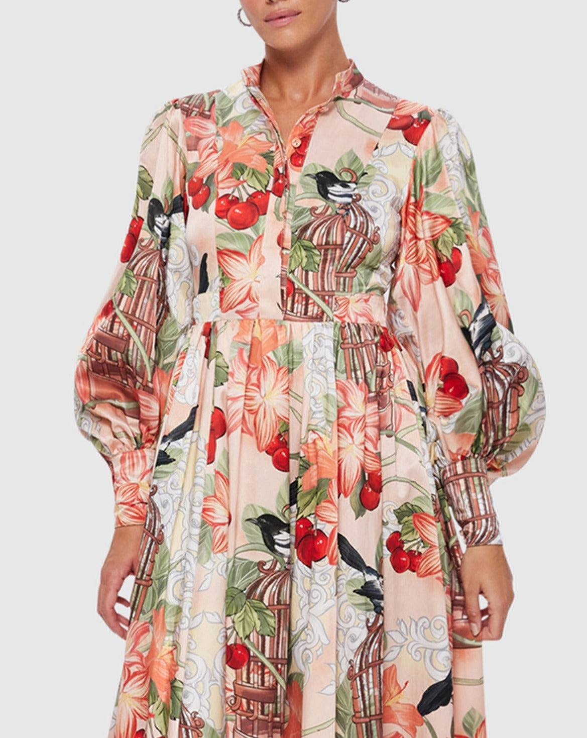 Liora | Robe midi avec motifs fleuris et tissus de qualité pour femmes