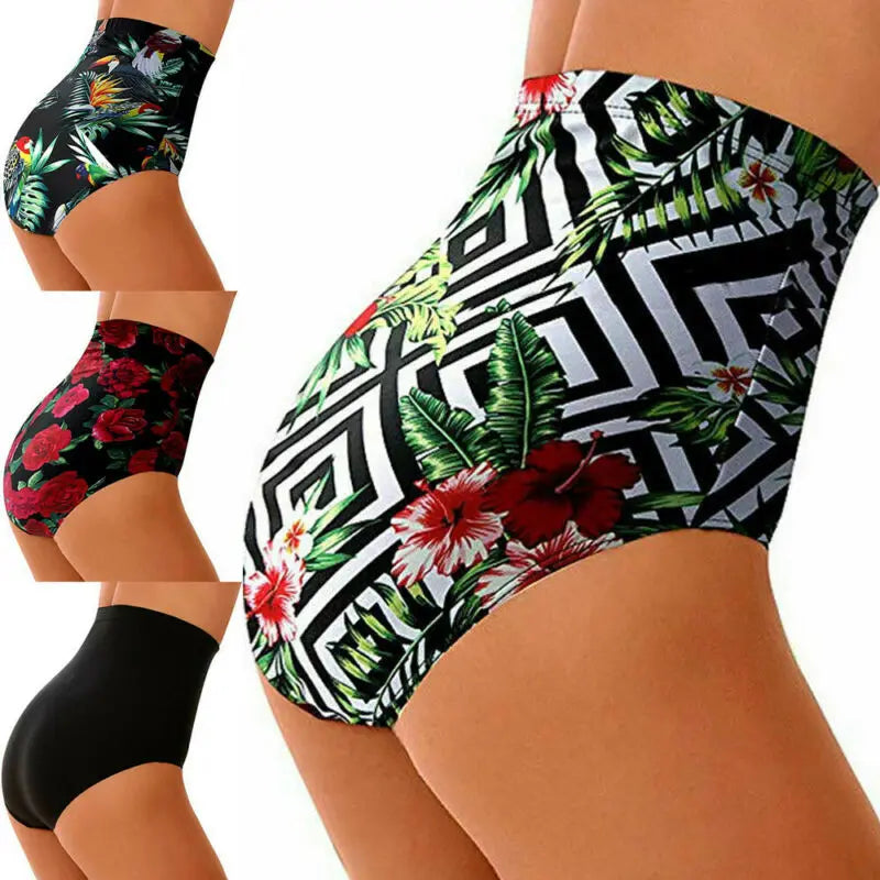 Léonie | Bas de Bikini Élevé avec Tissu Léger et Motif Floral pour Femme