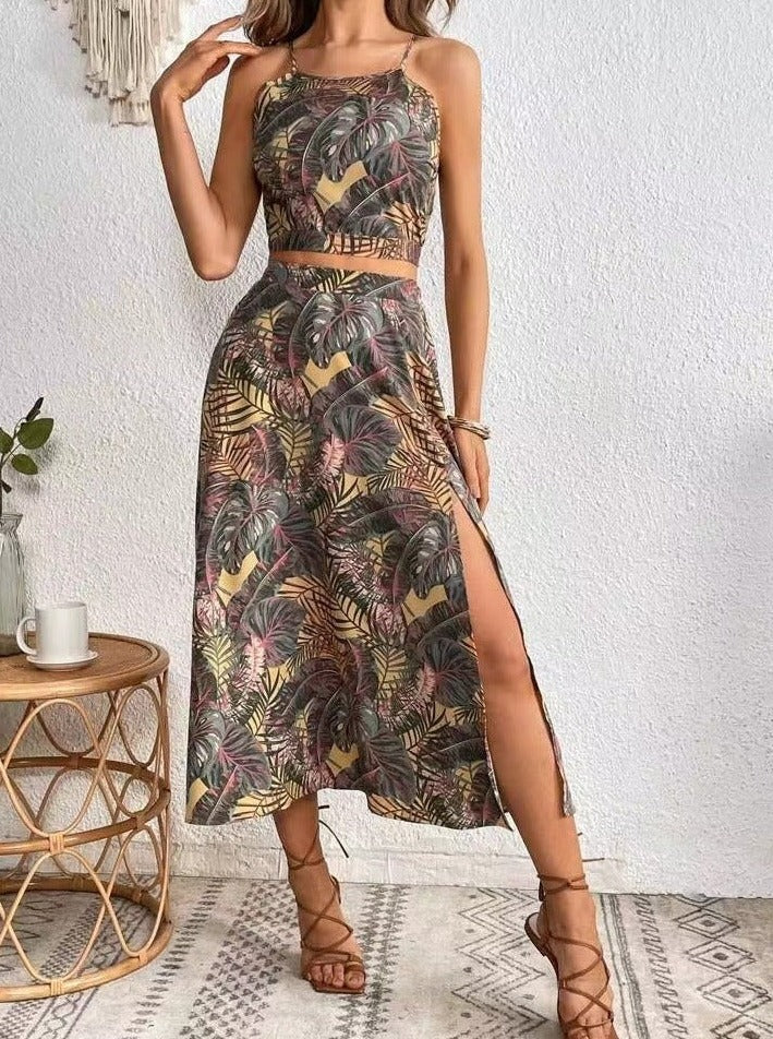 Lunaire | Ensemble Jupe avec Imprimé Tropical et Confort Optimal pour Femmes