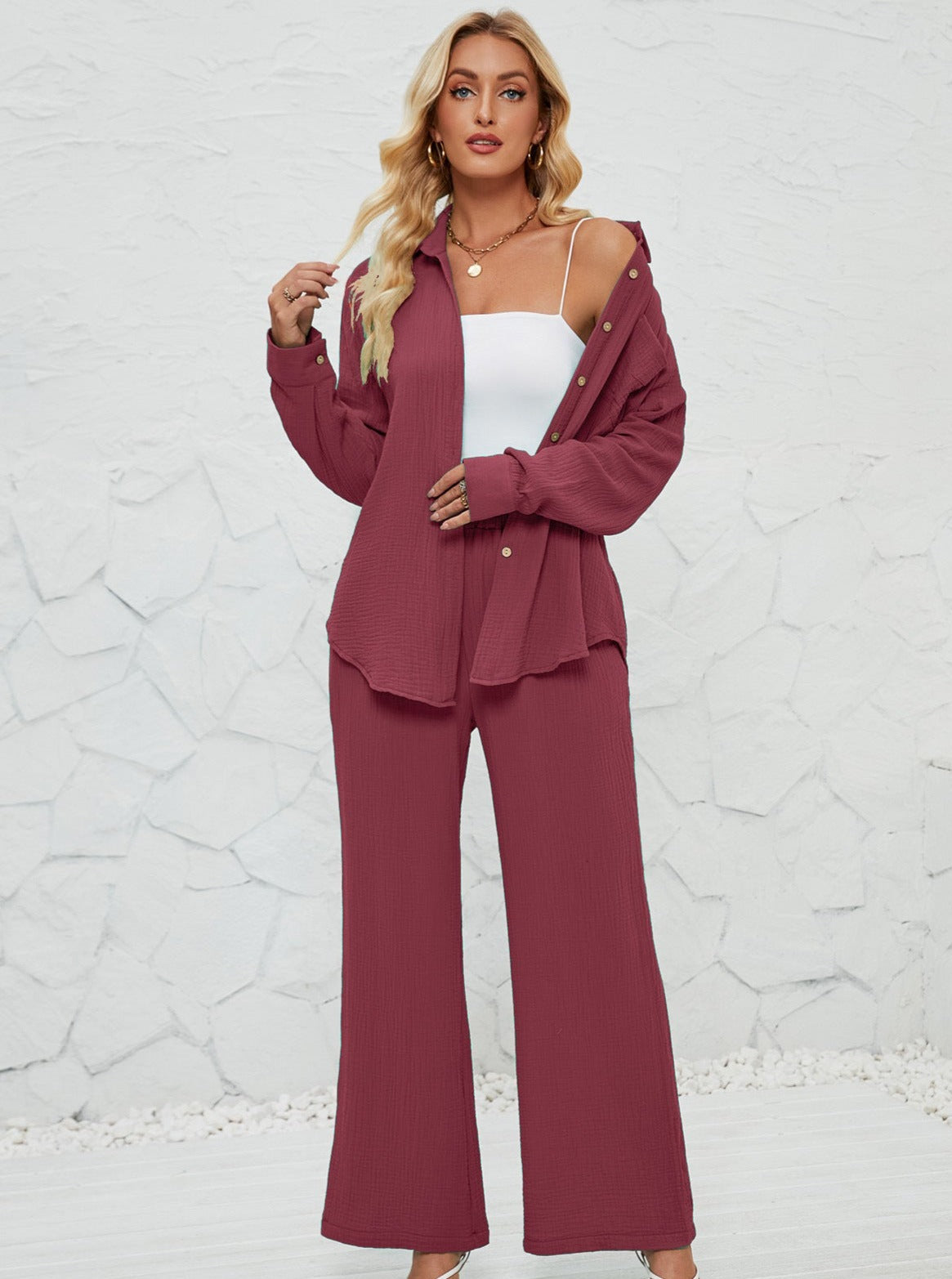 Léonie | Ensemble Pantalon avec Tissu Léger et Élégance Décontractée pour Femmes