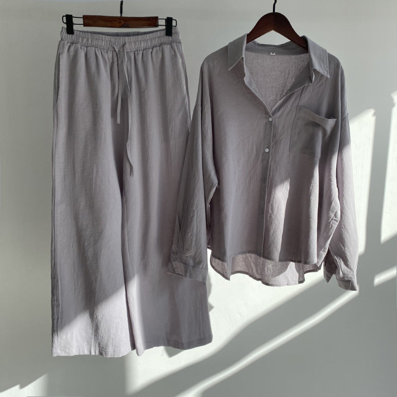 Lunaire | Ensemble Chemise et Pantalon avec Tissu Doux et Élégant pour Femmes