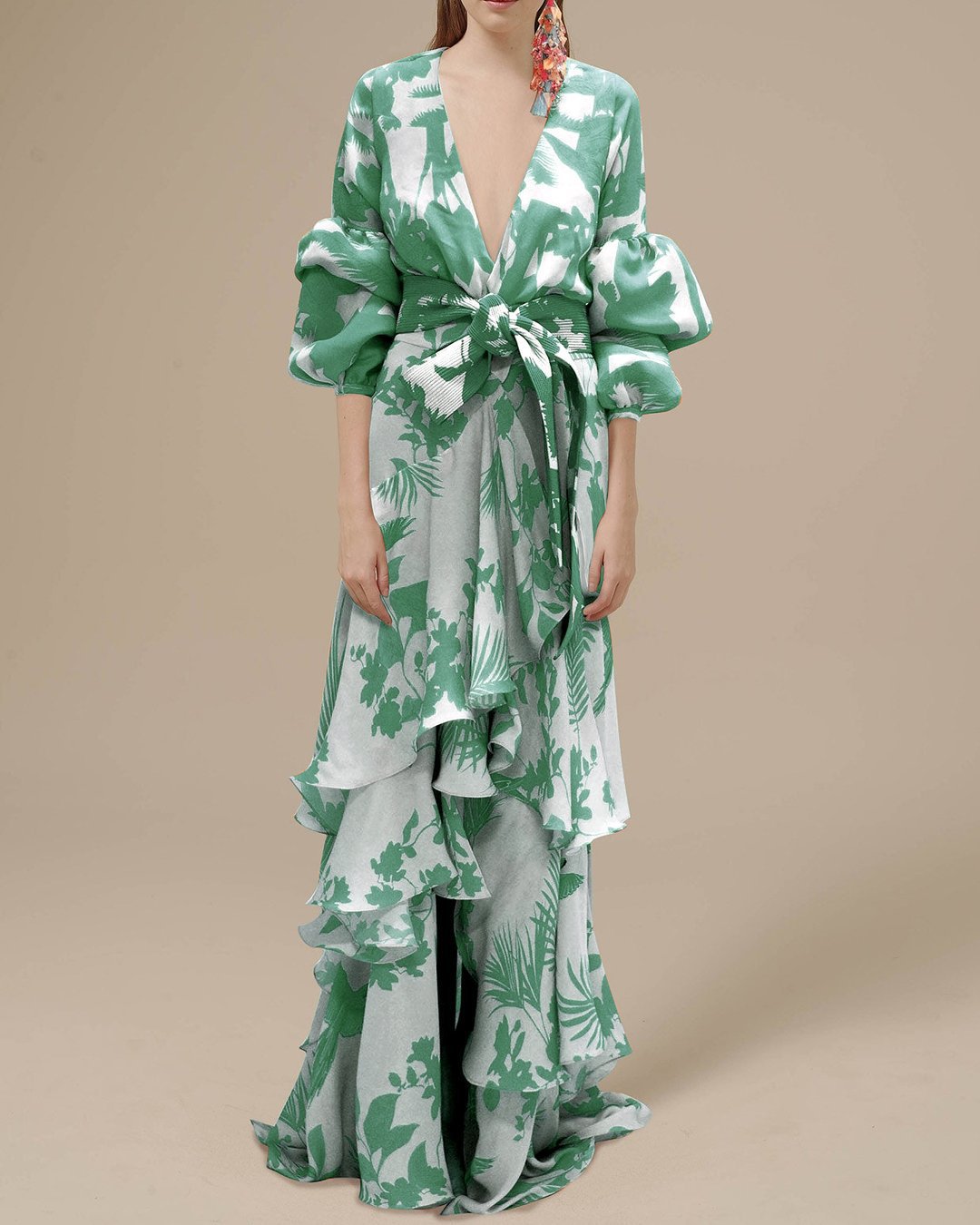 Aurelia | Robe de fête en mousseline de soie avec motifs élégants et fluidité pour Femmes