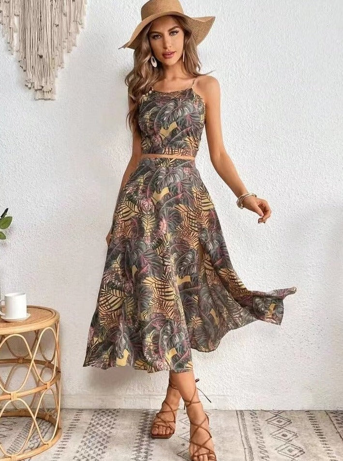 Lunaire | Ensemble Jupe avec Imprimé Tropical et Confort Optimal pour Femmes