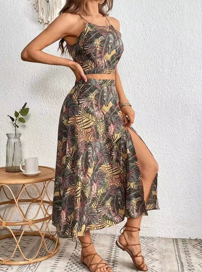 Lunaire | Ensemble Jupe avec Imprimé Tropical et Confort Optimal pour Femmes