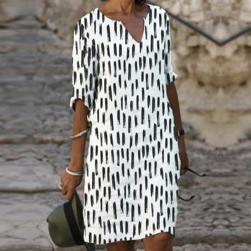 Rose - Robe Moderne de Designer avec Motif Élégant