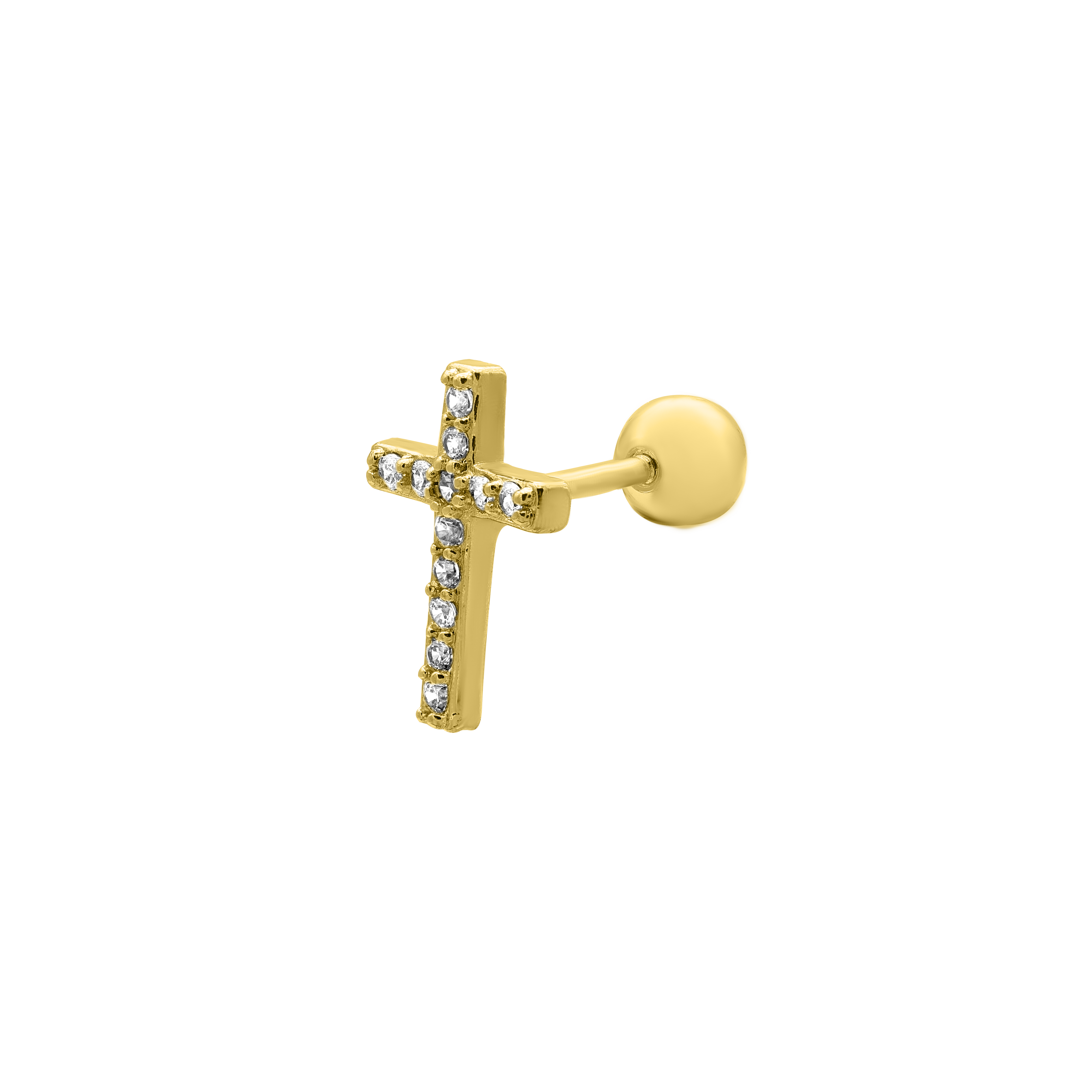 Lysandra | Piercing d'oreille en Acier Chirurgical avec Élégance et Design Cross pour Femmes