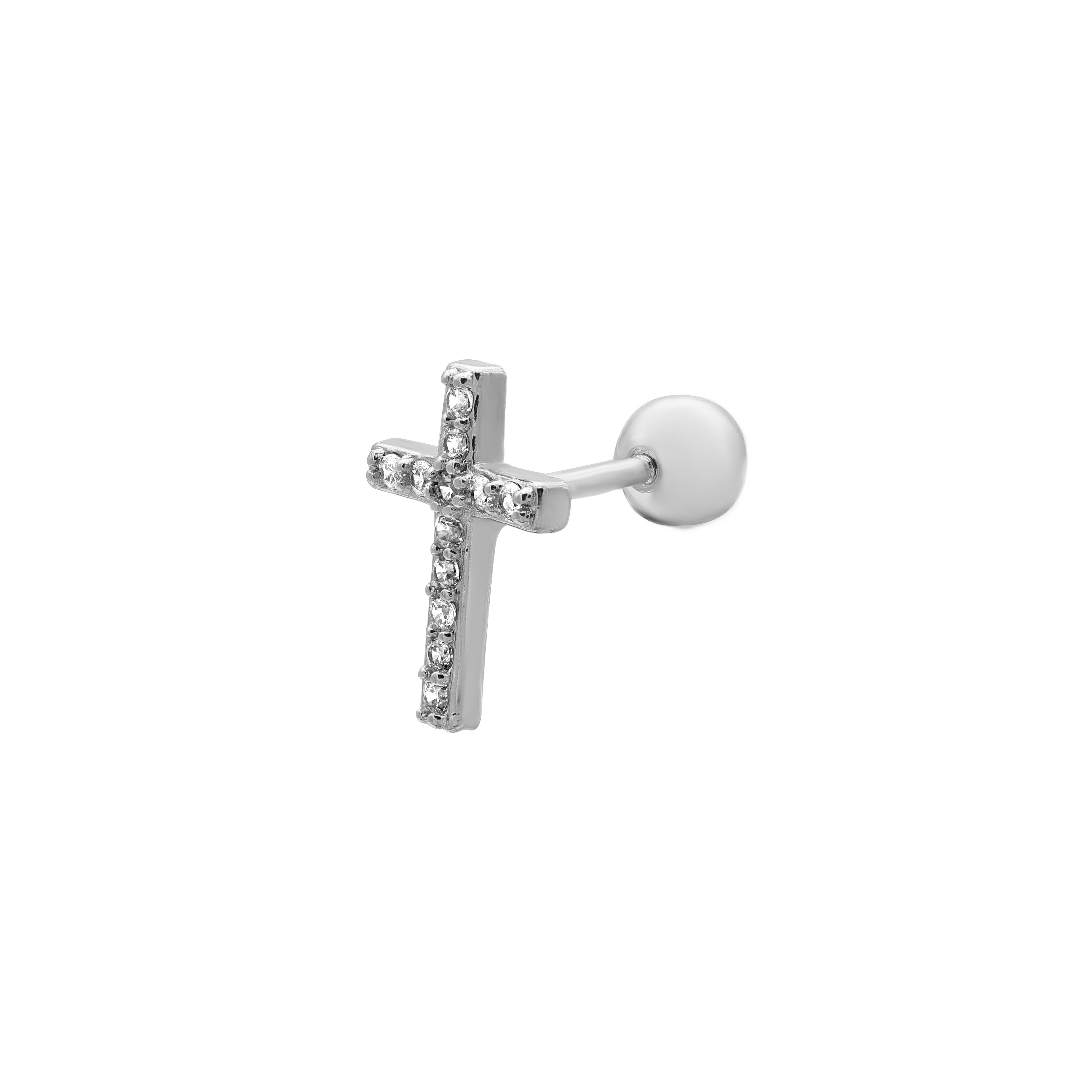 Lysandra | Piercing d'oreille en Acier Chirurgical avec Élégance et Design Cross pour Femmes