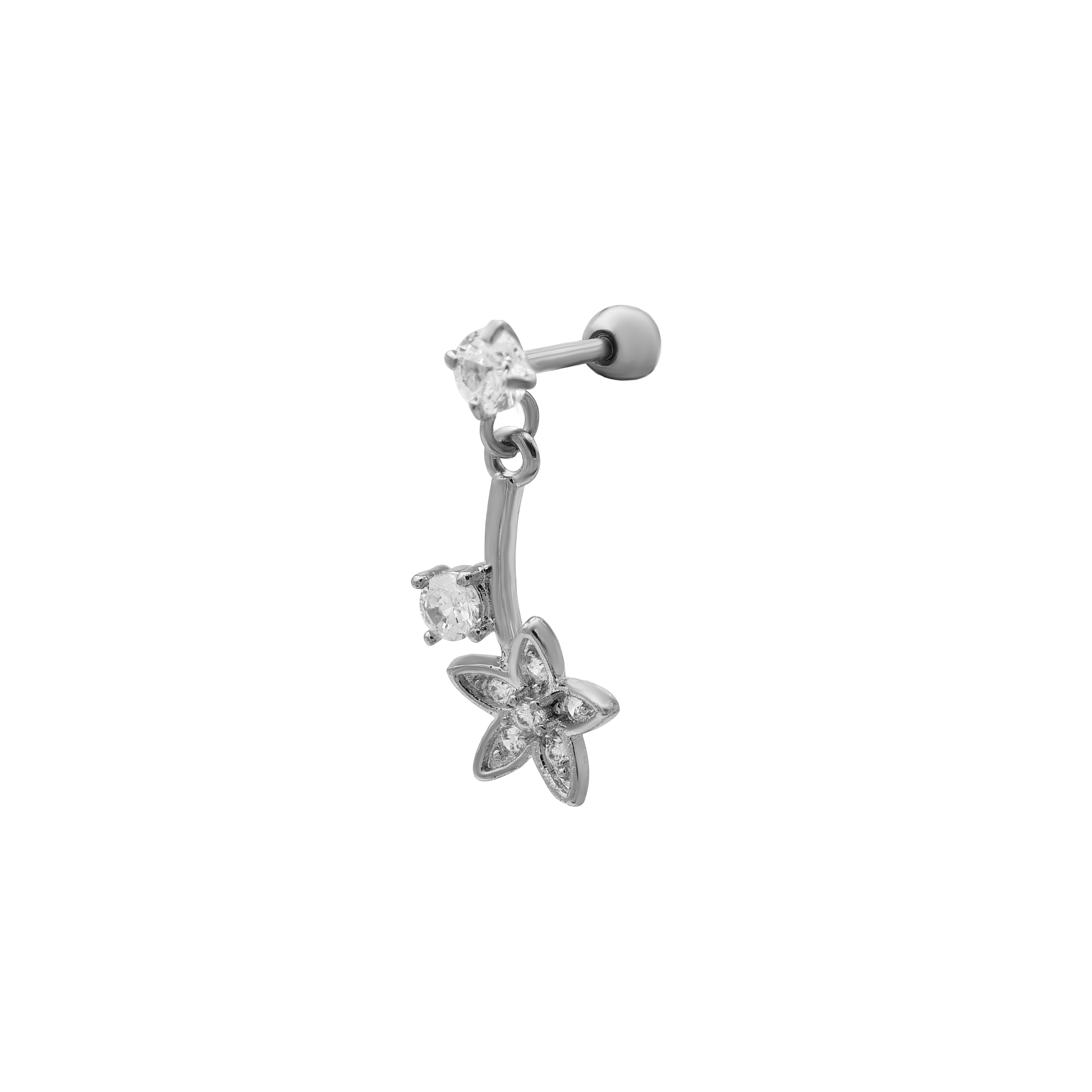 Lunaire | Boucle d'oreille avec Pierre Dangling Éclatante en Plaqué Or 14K pour Femmes