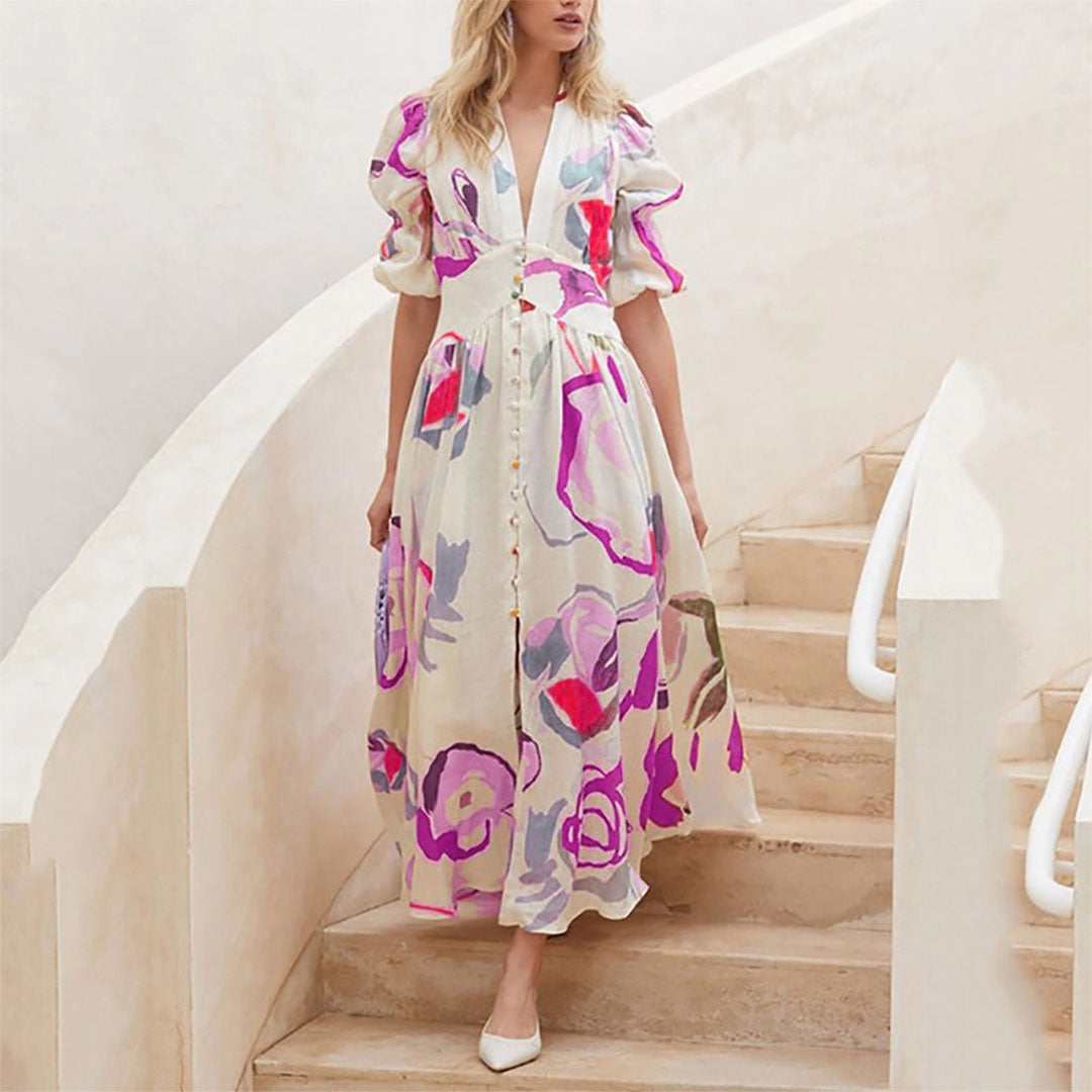 Léonie | Robe d'été avec Tissus de Haute Qualité et Motifs Variés pour Femmes