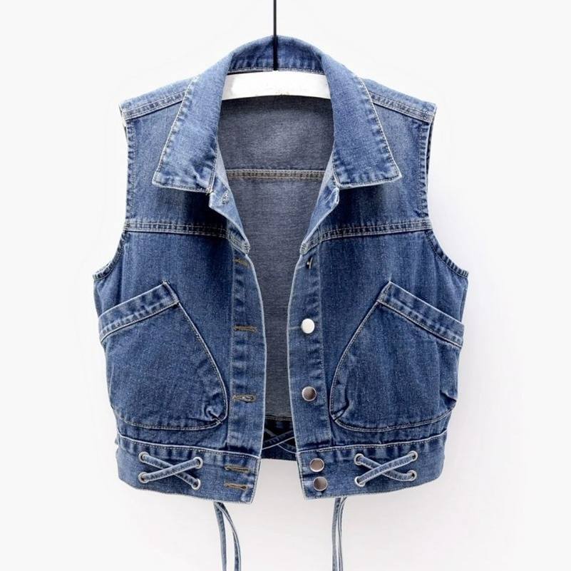 Clara | Cardigan en Denim avec Détails Vintage et Poches pour Femmes