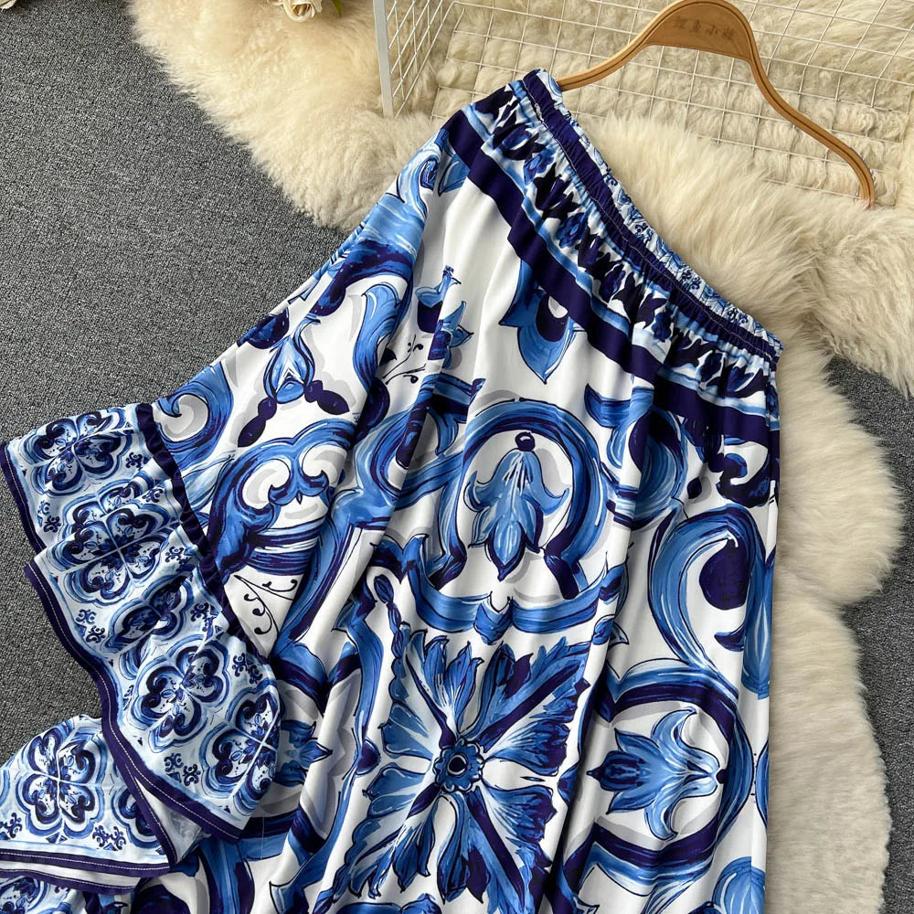 Lysandra | Robe Midi avec Imprimé Vibrant et Silhouette Élégante pour Femmes