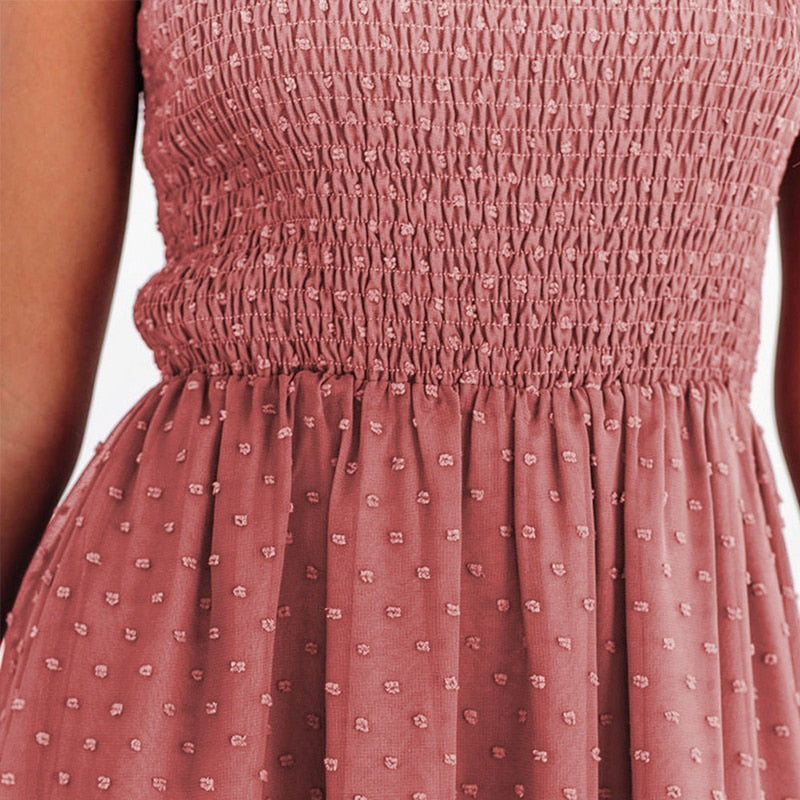 Liana | Robe Maxi Aérienne avec Motif à Pois et Coupe Confortable pour Femmes