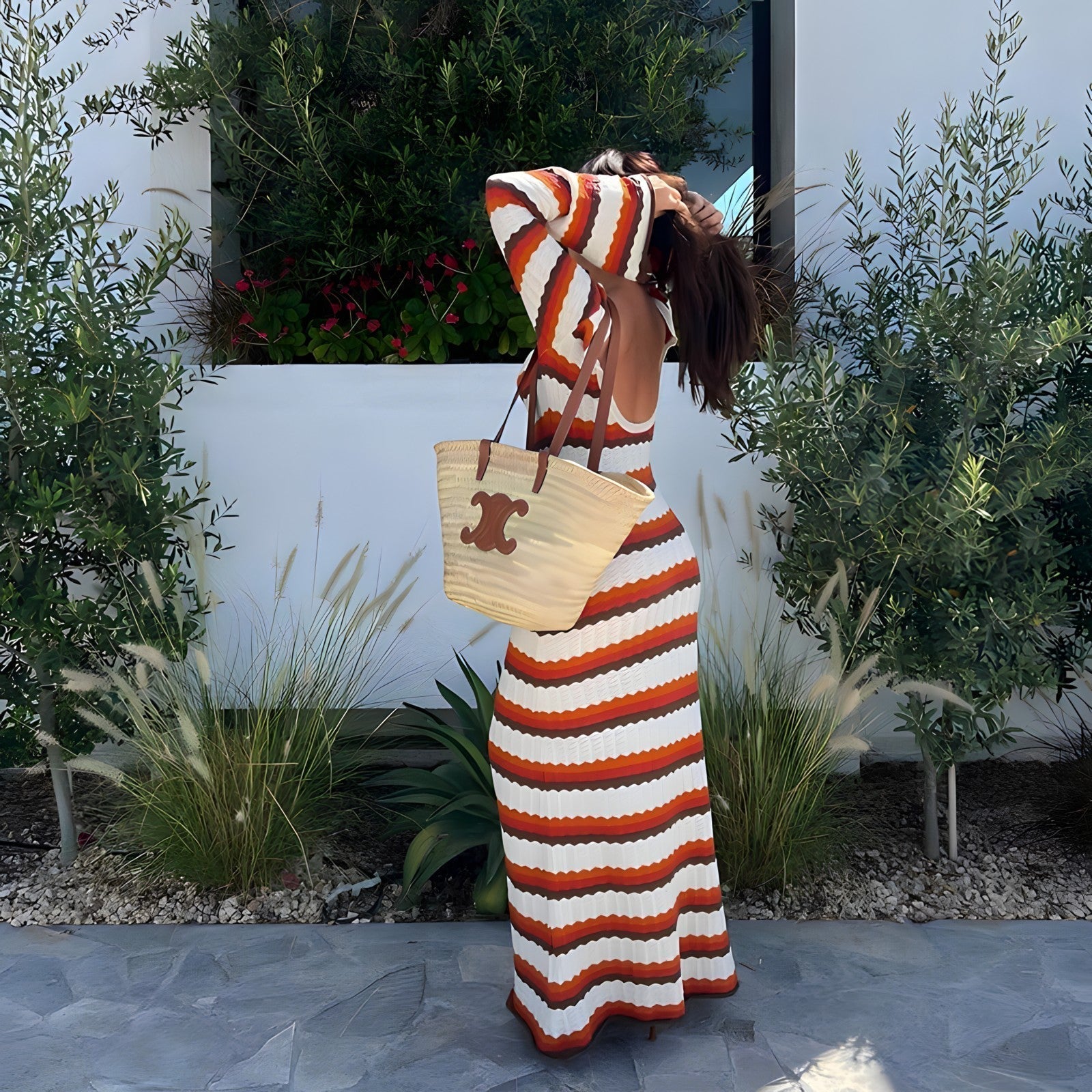 Léonie | Robe à Rayures avec Tissus de Haute Qualité et Motifs Élégants pour Femmes