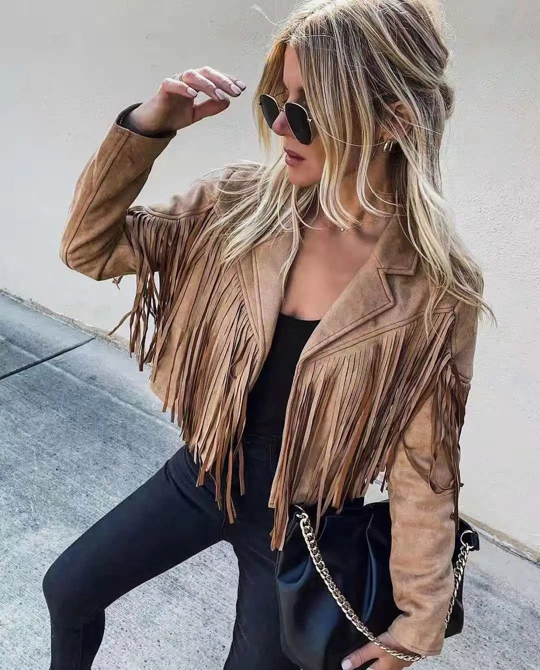 Astra | Veste de Motard en Cuir Suédé avec Style Street Chic pour Femme