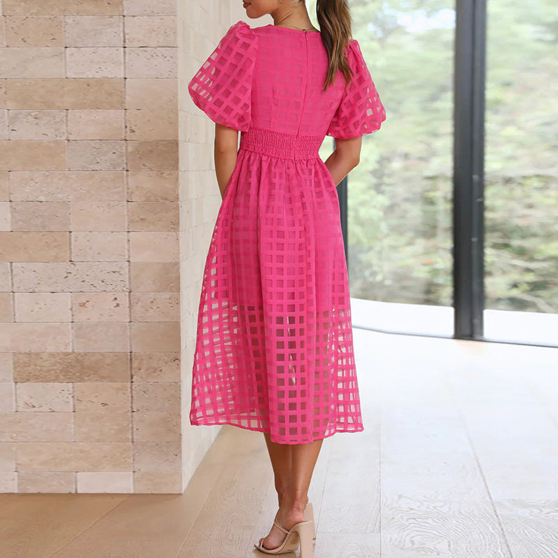 Léonie | Robe avec Tissu Léger et Motif à Carreaux pour Femmes