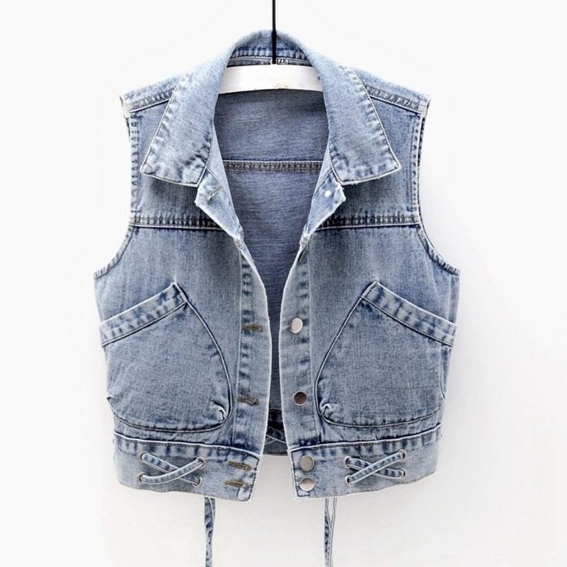 Clara | Cardigan en Denim avec Détails Vintage et Poches pour Femmes