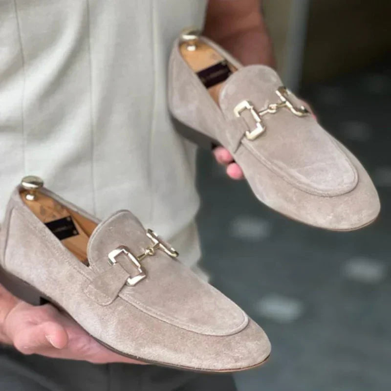 Ismael - Mocassins en daim avec boucle en métal