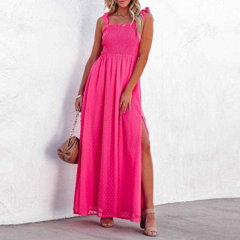 Liana | Robe Maxi Aérienne avec Motif à Pois et Coupe Confortable pour Femmes