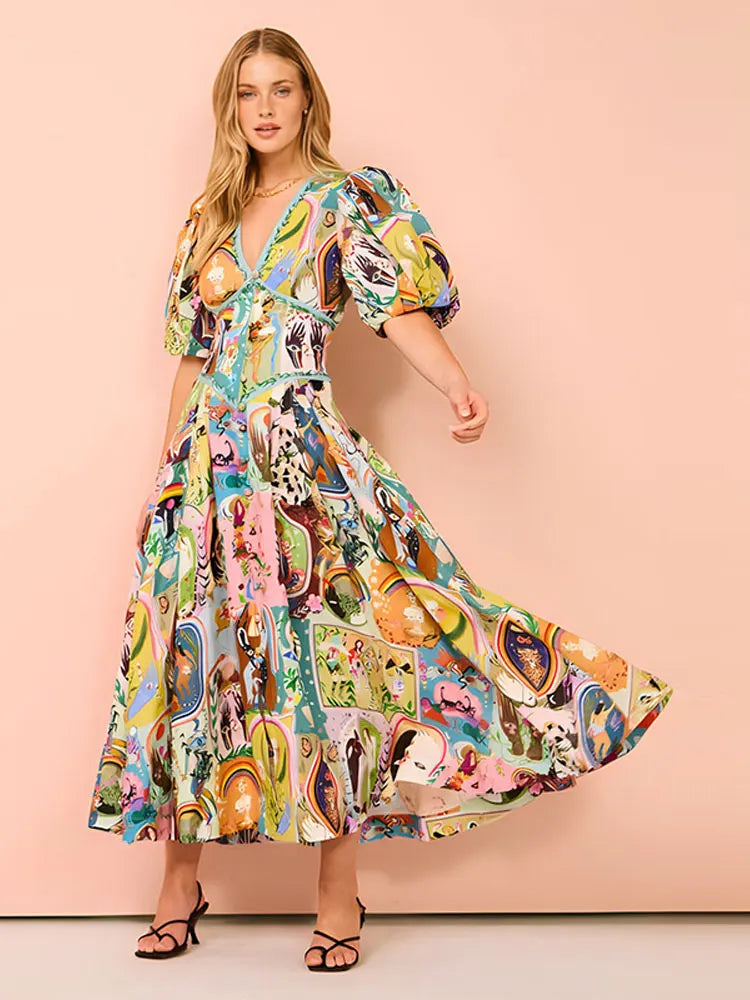 Léonie | Robe Bohème avec Motifs Uniques et Tissus de Haute Qualité pour Femmes