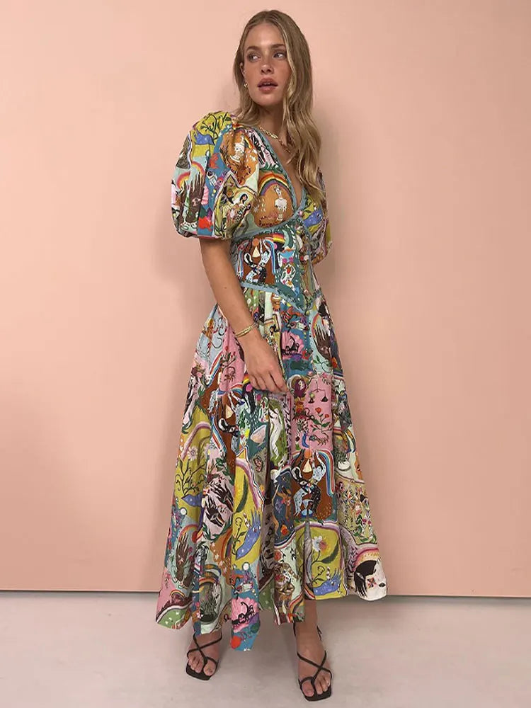 Léonie | Robe Bohème avec Motifs Uniques et Tissus de Haute Qualité pour Femmes