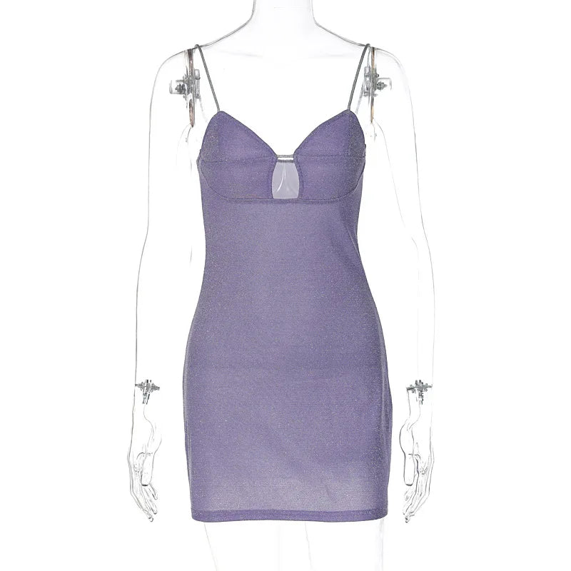 Lunaire | Mini-robe scintillante avec Découpes Séduisantes pour Femmes